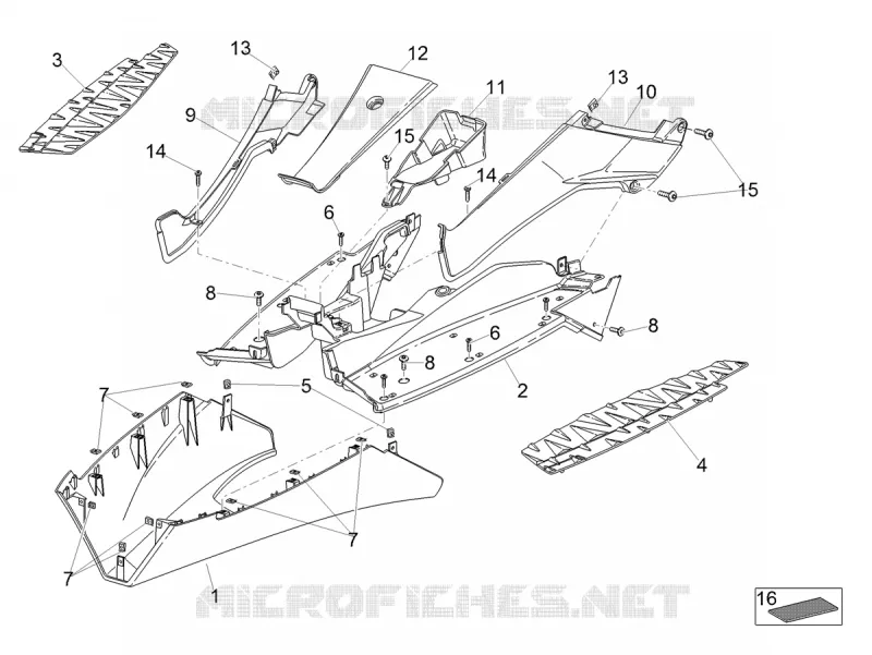 Carrosserie centrale Aprilia APRILIA-SCOOTER 50 SR 2018  SR 50 R H2O 2T Euro 4