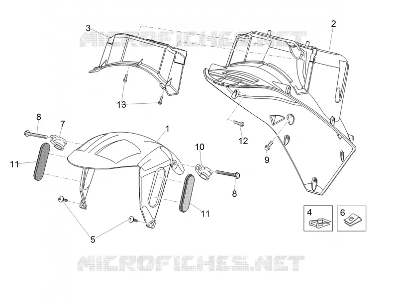 Garde-boue Av.-Embasement Aprilia APRILIA-SCOOTER 50 SR 2018  SR 50 R H2O 2T Euro 4