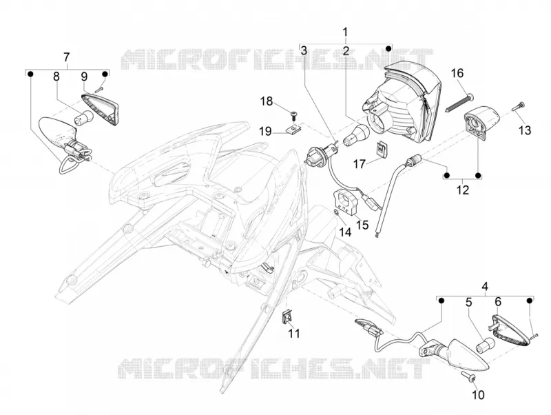 Eclairages arrière - Clignotants Aprilia APRILIA-SCOOTER 50 SR 2018  SR 50 Motard 50 2T Euro 4