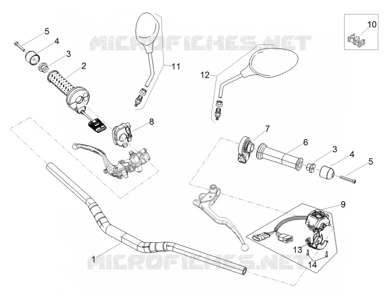Guidon - Commandes Aprilia APRILIA-MOTORCYCLES 1100 TUONO 2018  Tuono V4 1100 RF E4 ABS
