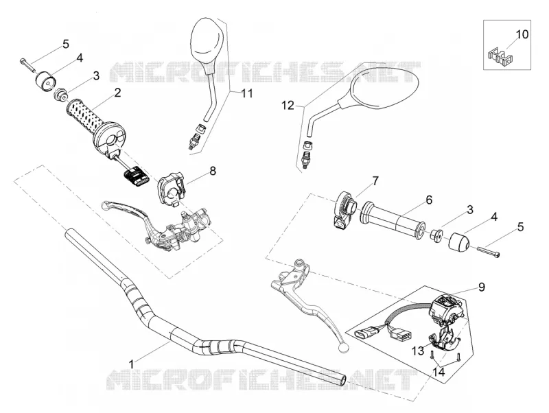 Guidon - Commandes Aprilia APRILIA-MOTORCYCLES 1100 TUONO 2018  Tuono V4 1100 RF E4 ABS