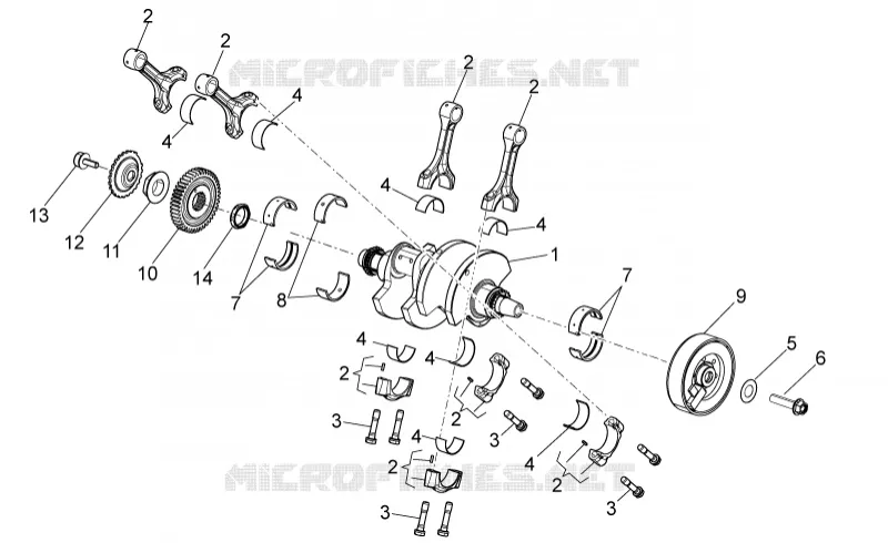 Arbre moteur Aprilia APRILIA-MOTORCYCLES 1100 TUONO 2018  Tuono V4 1100 RR E4 ABS