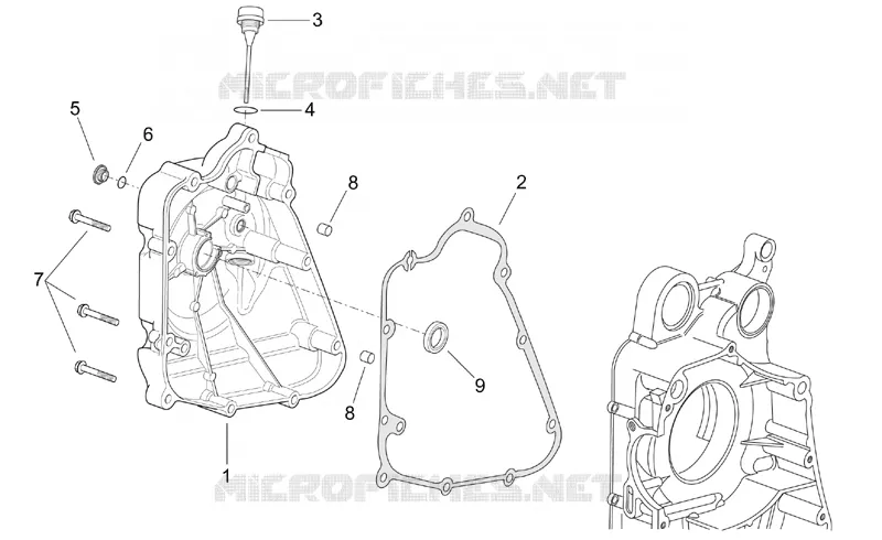 Couvercle côté volant Aprilia APRILIA-SCOOTER 300 LEONARDO 2002  Leonardo (engine Minarelli)
