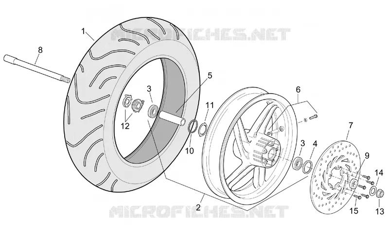 Roue Av. Aprilia APRILIA-SCOOTER 300 LEONARDO 2004  Leonardo (engine Minarelli)