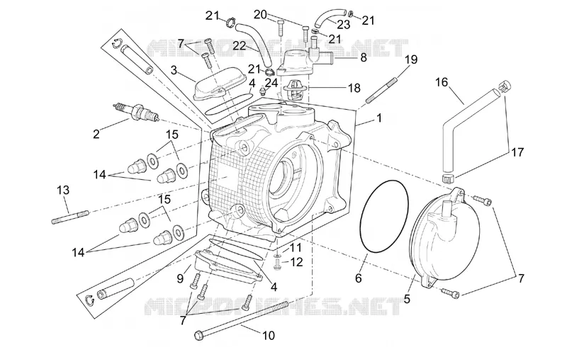Tête moteur Aprilia APRILIA-SCOOTER 300 LEONARDO 2004  Leonardo (engine Minarelli)