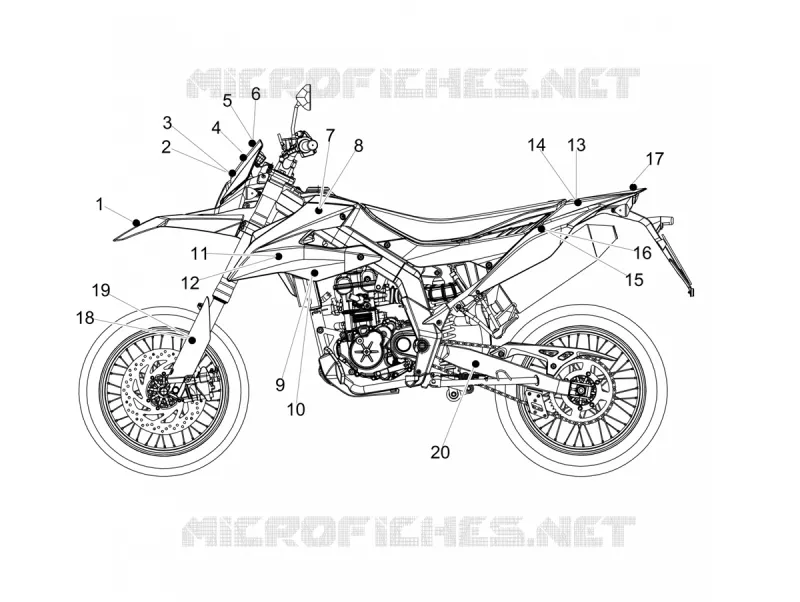 Decalcomanie Aprilia APRILIA-MOTORCYCLES 125 SX 2020  SX 125 Euro 4