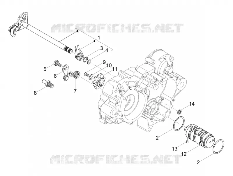Boîte de vitesses / Selecteur / Desmodromique Aprilia APRILIA-MOTORCYCLES 50 RX 2018  RX 50 Factory E4