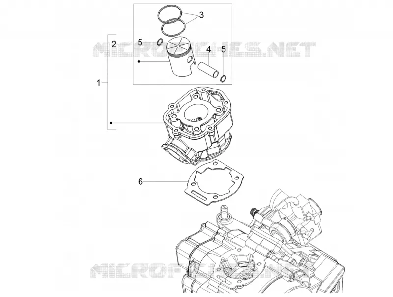 Cylindre - Piston Aprilia APRILIA-MOTORCYCLES 50 RX 2020  RX 50 Factory E4