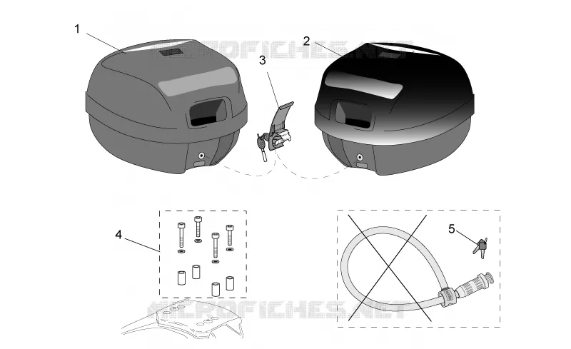 Acc. - Top cases, valises lat Aprilia APRILIA-SCOOTER 125 LEONARDO 2002  Leonardo ST