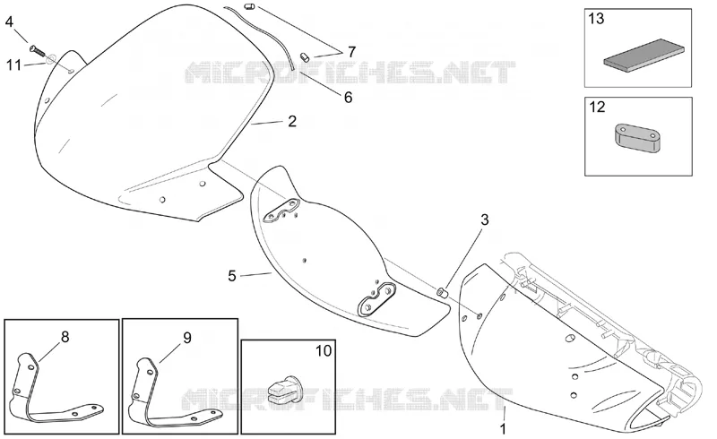 Carrosserie av. - Coupole Aprilia APRILIA-SCOOTER 125 LEONARDO 2004  Leonardo ST