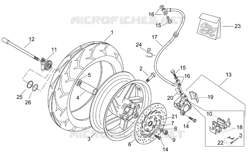 Roue AV Aprilia APRILIA-SCOOTER 125 LEONARDO 2001  Leonardo ST