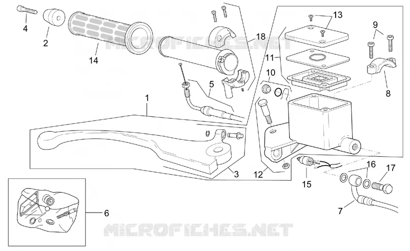Maît. cyl. frein AV Aprilia APRILIA-SCOOTER 250 LEONARDO 2001  Leonardo ST (engine Yamaha)