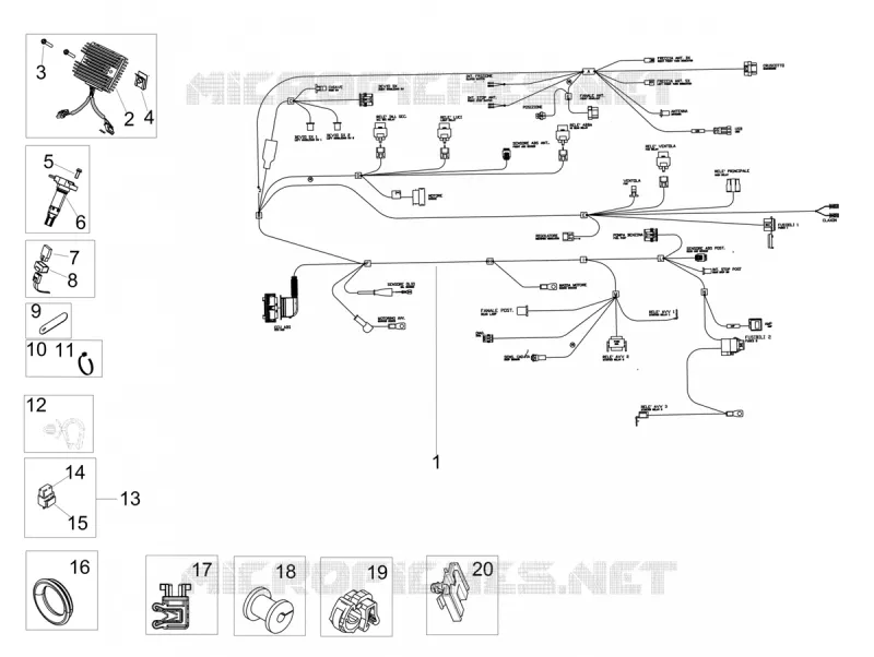 CIRCUIT ELECTRIQUE AVANT Aprilia APRILIA-MOTORCYCLES 900 DORSODURO 2020  Dorsoduro 900 Euro 4 ABS