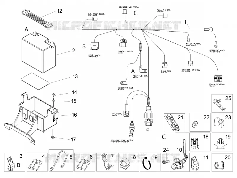 CIRCUIT ELECTRIQUE ARRIERE Aprilia APRILIA-MOTORCYCLES 125 RS 2019  RS 125 Replica GP 4T Euro 4 ABS