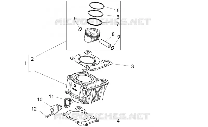 CYLINDRE - PISTON Aprilia APRILIA-MOTORCYCLES 125 RS 2019  RS 125 Replica GP 4T Euro 4 ABS