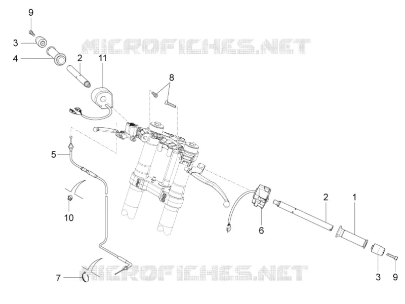 GUIDON - COMMANDES Aprilia APRILIA-MOTORCYCLES 125 RS 2019  RS 125 Replica GP 4T Euro 4 ABS