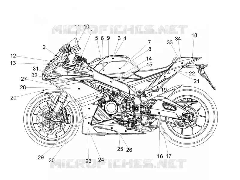 AUTOCOLLANTS Aprilia APRILIA-MOTORCYCLES 1000 RSV4 2018  RSV4 1000 Racing Factory Euro 4 ABS