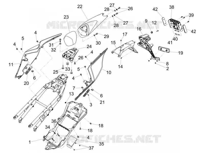 CARENAGES ARRIERE Aprilia APRILIA-MOTORCYCLES 1000 RSV4 2019  RSV4 1000 RR Euro 4 ABS