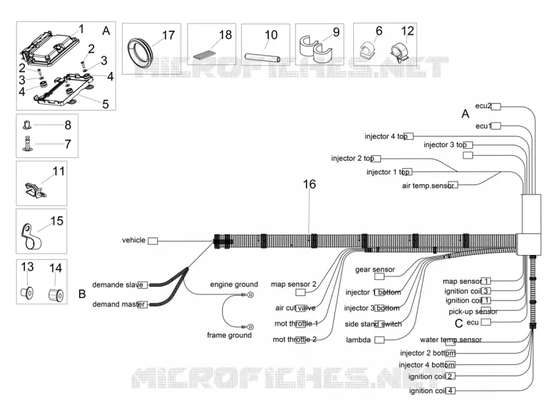 CIRCUIT ELECTRIQUE CENTRAL Aprilia APRILIA-MOTORCYCLES 1000 RSV4 2020  RSV4 1000 RR Euro 4 ABS