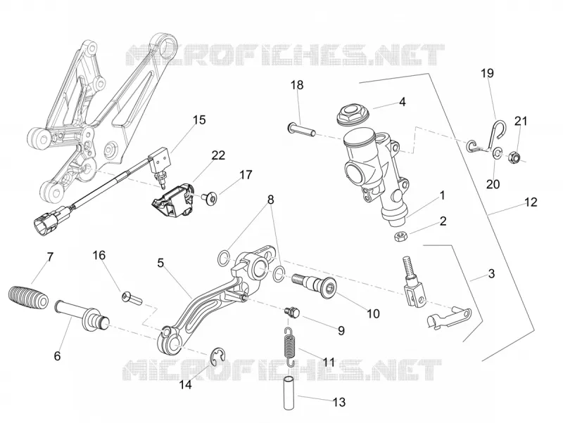 MAITRE CYLINDRE DE FREIN ARRIERE Aprilia APRILIA-MOTORCYCLES 1100 RSV4 2019  RSV4 1100 Racing Factory Euro 4 ABS