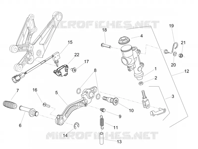 MAITRE CYLINDRE DE FREIN ARRIERE Aprilia APRILIA-MOTORCYCLES 1100 RSV4 2019  RSV4 1100 Racing Factory Euro 4 ABS