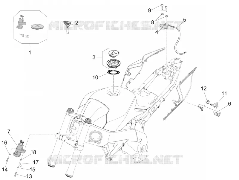 SERRURES Aprilia APRILIA-MOTORCYCLES 1100 RSV4 2020  RSV4 1100 Racing Factory Euro 4 ABS
