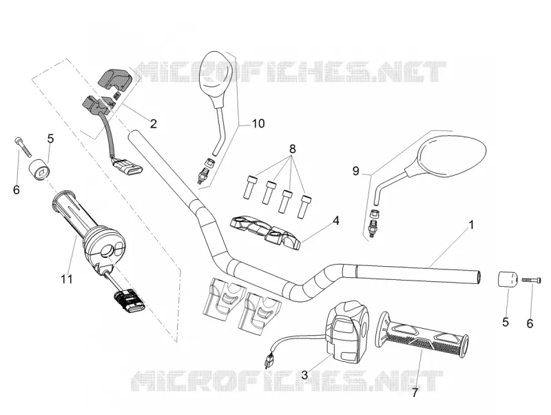 GUIDON - COMMANDES Aprilia APRILIA-MOTORCYCLES 900 SHIVER 2019  Shiver 900 Euro 4 ABS NAVI