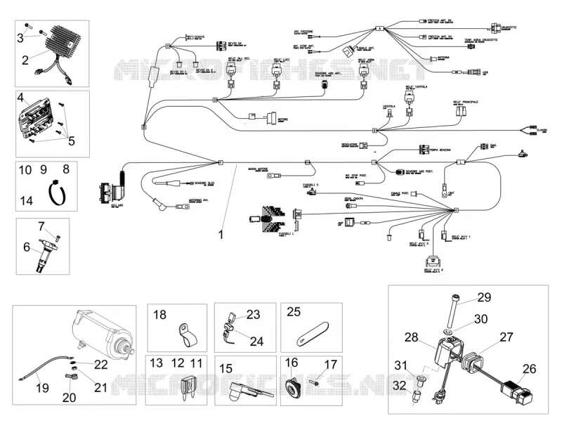 CIRCUIT ELECTRIQUE AVANT Aprilia APRILIA-MOTORCYCLES 900 SHIVER 2020  Shiver 900 Euro 4 ABS NAVI