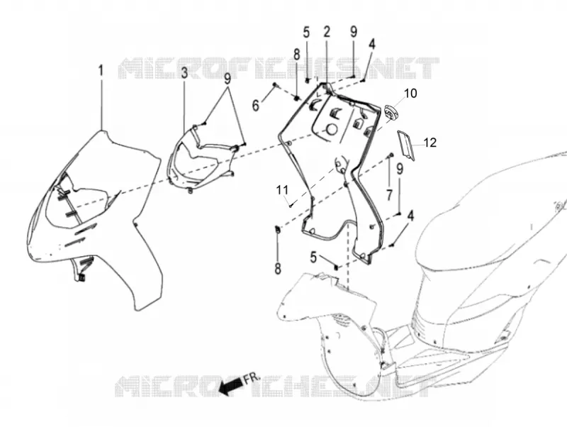 CARENAGES AVANT - PROTEGE JAMBES Aprilia APRILIA-SCOOTER 150 SR 2018  SR 150 4T/3V