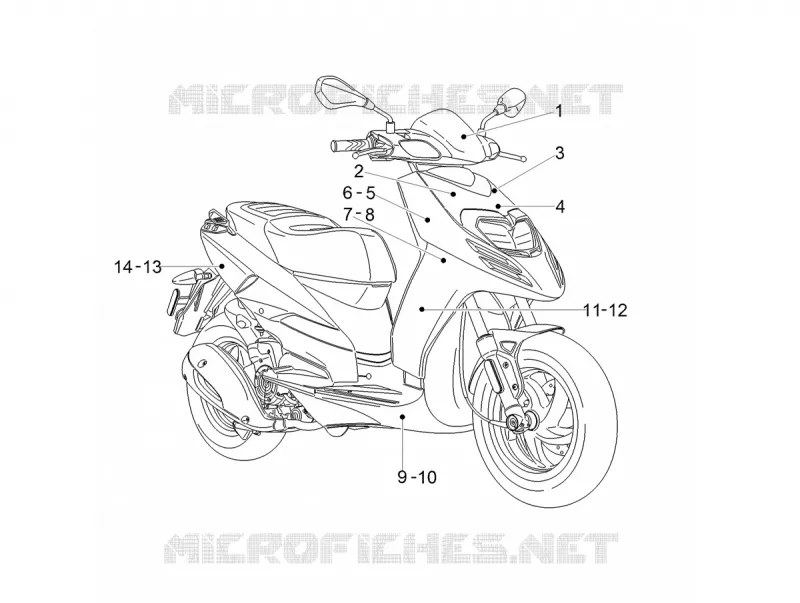 AUTOCOLLANTS - ETIQUETTES Aprilia APRILIA-SCOOTER 150 SR 2018  SR 150 HE CARB
