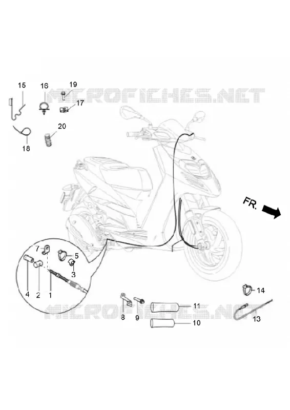 CABLE DE FREIN - COMPTEUR Aprilia APRILIA-SCOOTER 150 SR 2018  SR 150 HE CARB