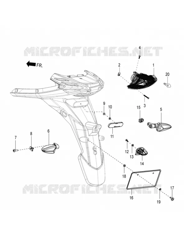 FEUX ARRIERE - CLIGNOTANTS Aprilia APRILIA-SCOOTER 150 SR 2018  SR 150 HE CARB