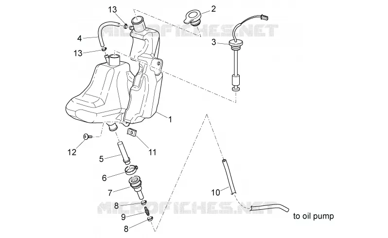 Reservoir d'huile Aprilia APRILIA-SCOOTER 50 SR 2018  SR 50 R H2O 2T Euro 4
