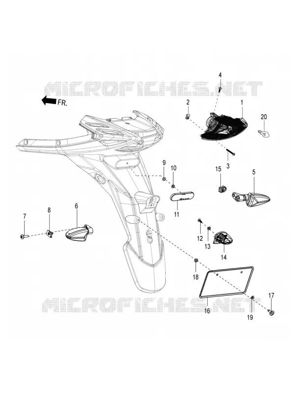 FEUX ARRIERE - CLIGNOTANTS Aprilia APRILIA-SCOOTER 150 SR 2019  SR 150 RACE