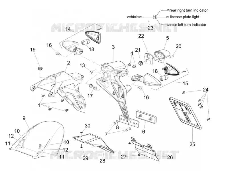 Carrosserie posterieure II Aprilia APRILIA-MOTORCYCLES 1100 TUONO 2019  Tuono V4 1100 RR Euro 4 ABS