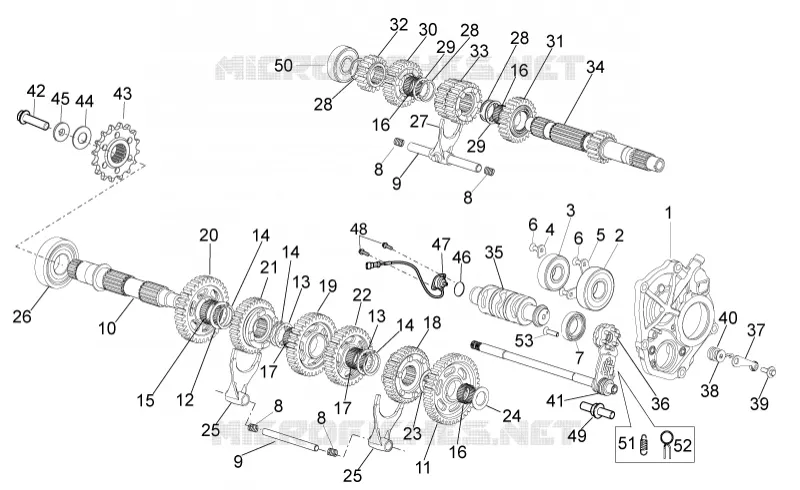 Boîte de vitesses Aprilia APRILIA-MOTORCYCLES 1100 TUONO 2020  Tuono V4 1100 RR Euro 4 ABS
