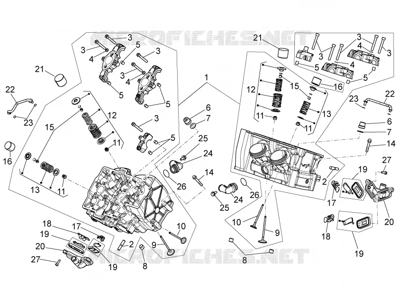 CULASSE - SOUPAPES Aprilia APRILIA-MOTORCYCLES 1100 TUONO 2020  Tuono V4 1100 RR Euro 4 ABS