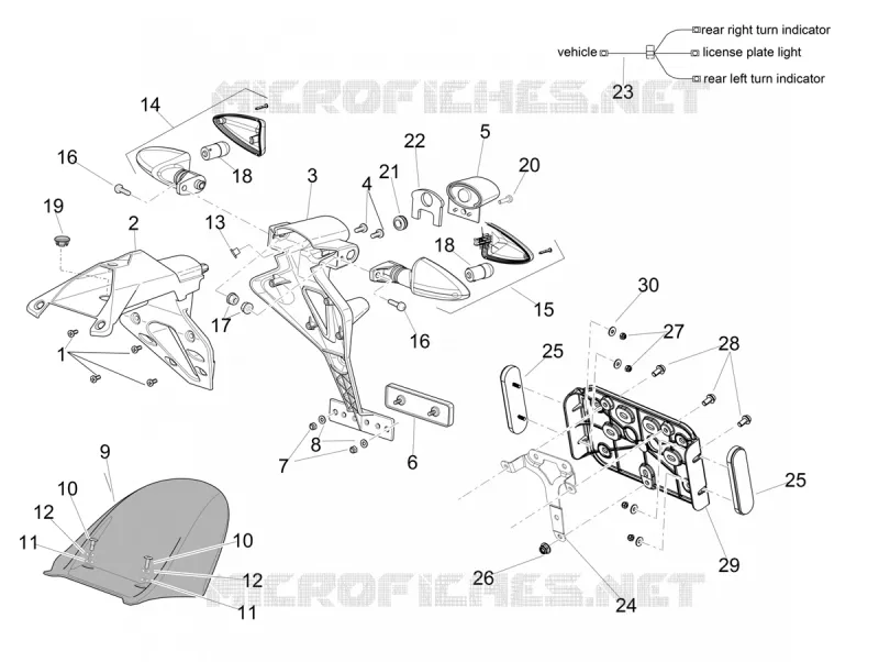 Carrosserie posterieure II Aprilia APRILIA-MOTORCYCLES 1100 TUONO 2019  Tuono V4 1100 RR Euro 4 ABS