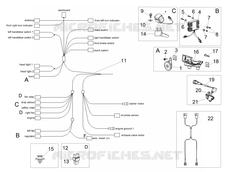 Circuit electrique I Aprilia APRILIA-MOTORCYCLES 1100 TUONO 2020  Tuono V4 1100 RR Euro 4 ABS
