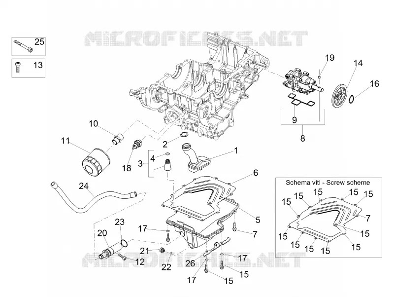 POMPE A HUILE - FILTRE A HUILE Aprilia APRILIA-MOTORCYCLES 1100 TUONO 2019  Tuono V4 Factory 1100  Euro 4 Superpole ABS