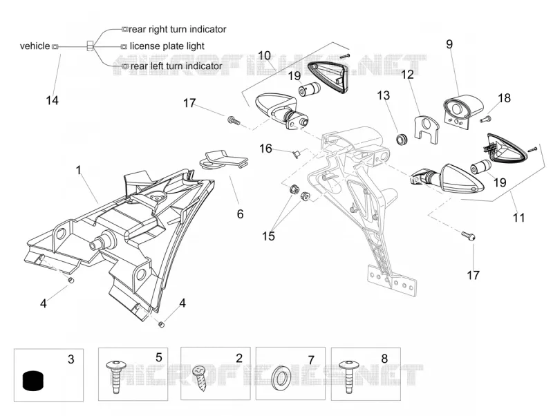 FEUX ARRIERE Aprilia APRILIA-MOTORCYCLES 1100 TUONO 2020  Tuono V4 Factory 1100 Euro 4 Superpole ABS
