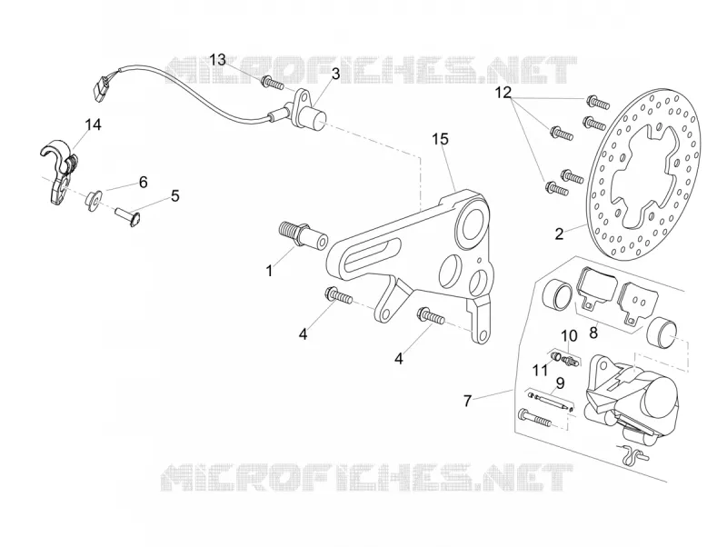 ETRIER DE FREIN ARRIERE Aprilia APRILIA-MOTORCYCLES 1100 TUONO 2020  Tuono V4 Factory 1100 Euro 4 Superpole ABS