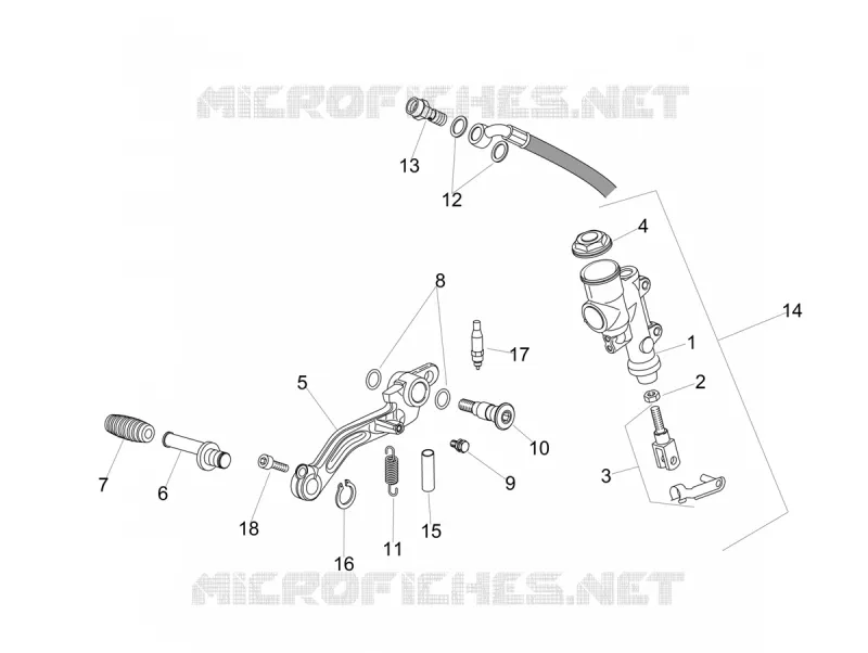 MAITRE CYLINDRE DE FREIN ARRIERE Aprilia APRILIA-MOTORCYCLES 1100 TUONO 2020  Tuono V4 Factory 1100 Euro 4 Superpole ABS