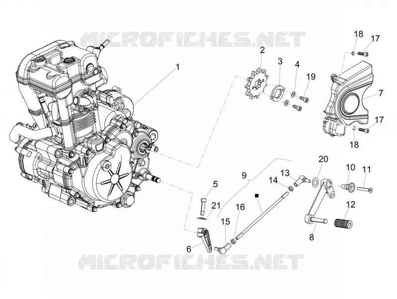 MOTEUR - SELECTEUR - PIGNON Aprilia APRILIA-MOTORCYCLES 125 TUONO 2020  Tuono 125 4T Euro 4 ABS