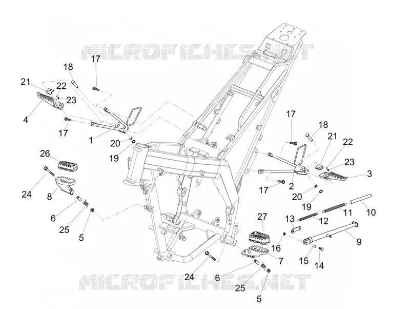 Repose-pieds Aprilia APRILIA-MOTORCYCLES 125 SX 2020  SX 125 Euro 4