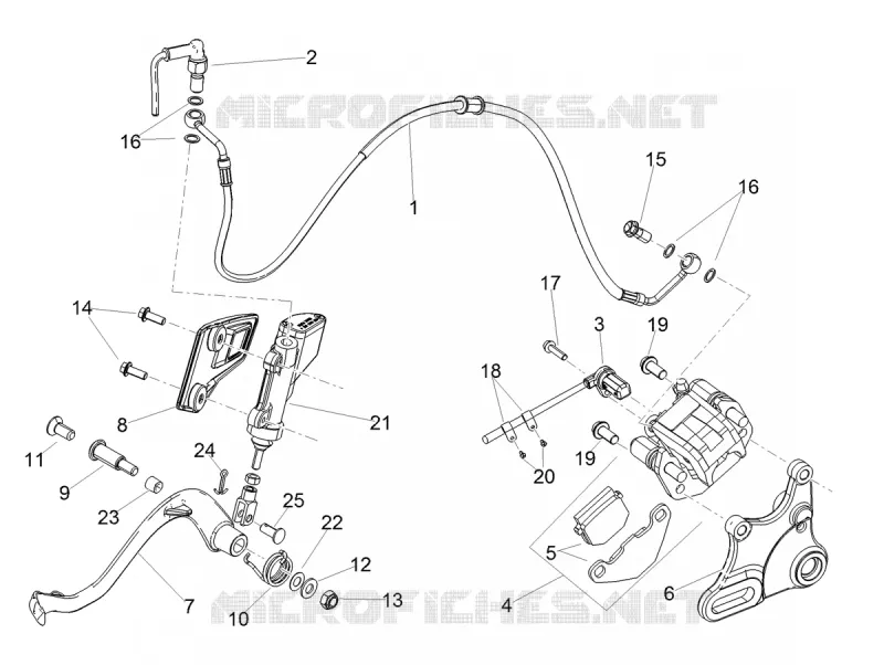 Sys.frein arrière Aprilia APRILIA-MOTORCYCLES 125 SX 2020  SX 125 Euro 4