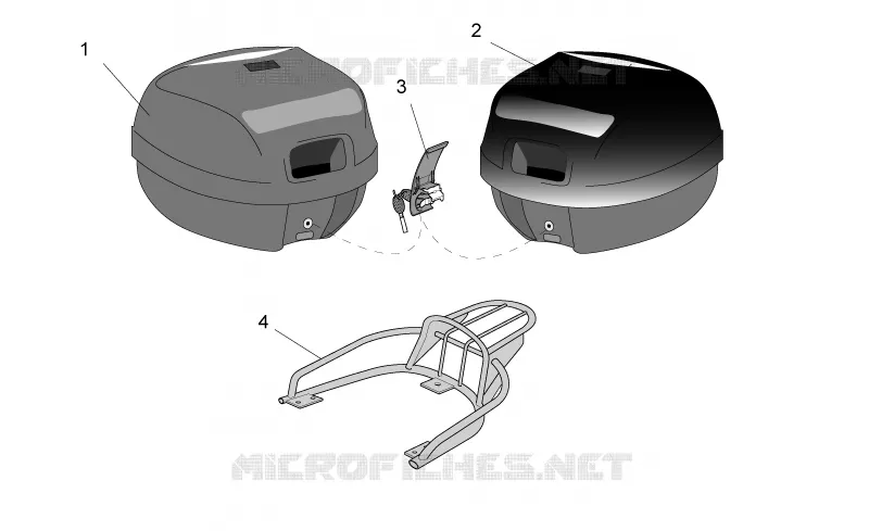 Acc. - Top cases, valises lat Aprilia APRILIA-SCOOTER 150 MOJITO 2007  Mojito