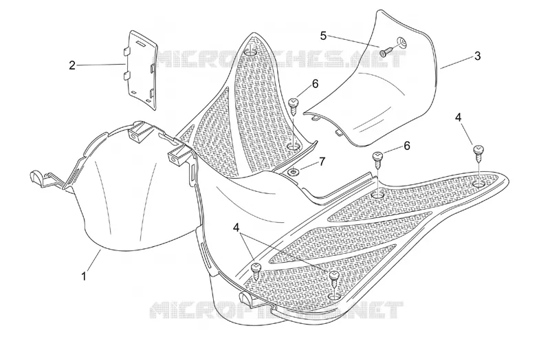 Carros. Cent. - Repose-pieds Aprilia APRILIA-SCOOTER 125 MOJITO 2006  Mojito