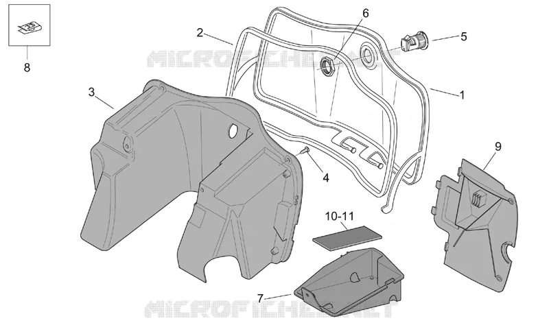 Carrosserie centrale Aprilia APRILIA-SCOOTER 150 MOJITO 2005  Mojito