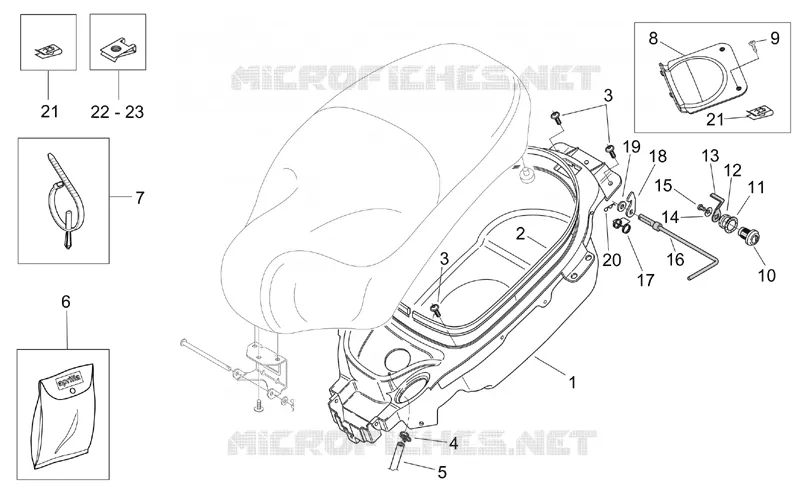 Compart.p-casque Aprilia APRILIA-SCOOTER 150 MOJITO 2004  Mojito